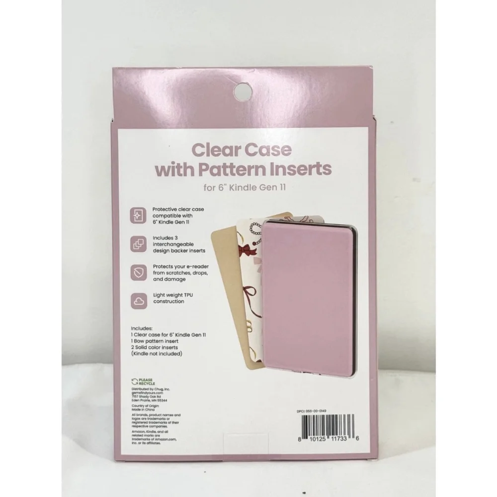 Clear Case with Pattern Inserts for 6.8” Kindle Paperwhite Gen 11 – New Sealed